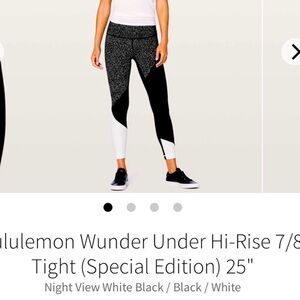 Lululemon Wunder Under Hi-Rise 7/8 Tight (Special Edition) 25" in Night View